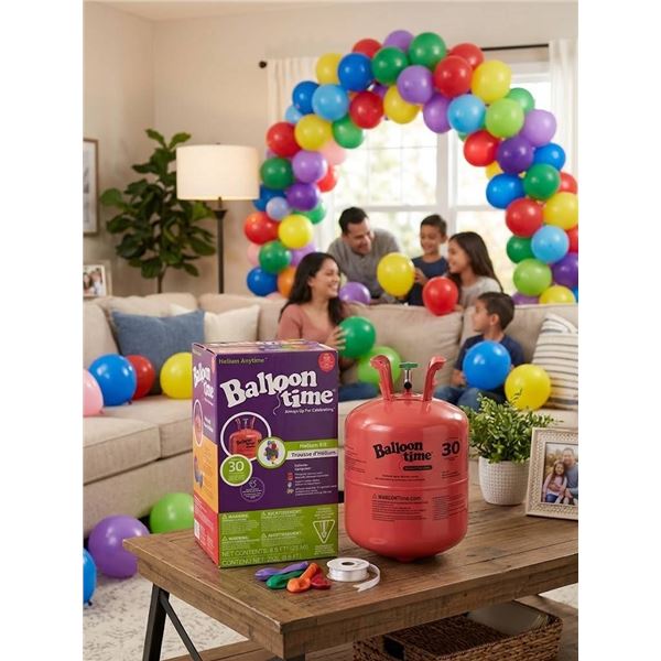 Balloon Time helium kit with 30 balloons