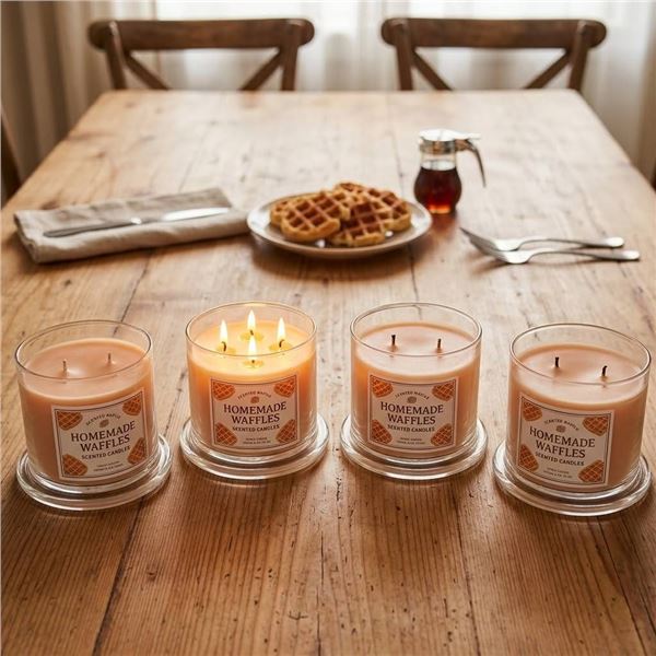 Candle-lite Homemade Waffles Candle Lot of 4