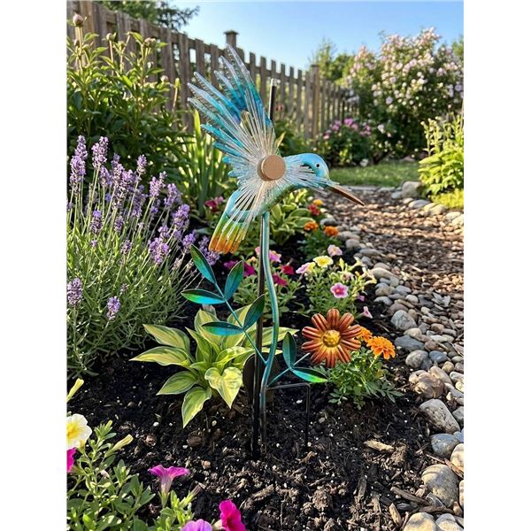 7 Metal Hummingbird Garden Stakes