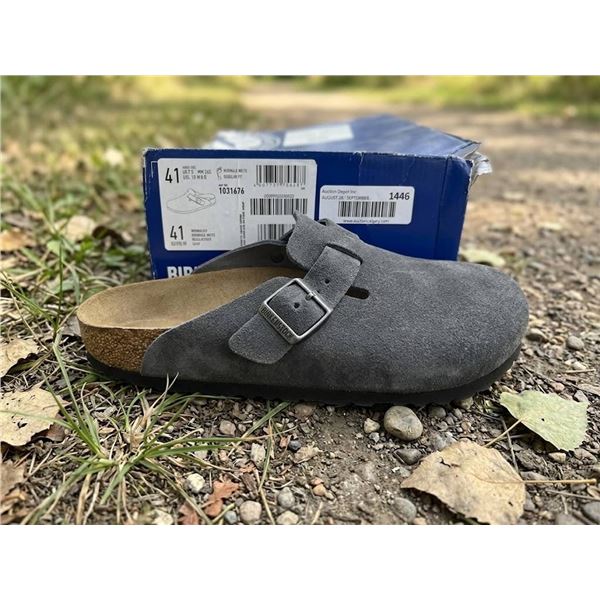 Birkenstock Boston BS Charcoal Clogs Size 41