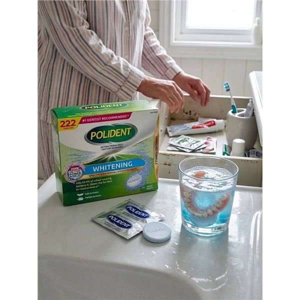 Polident Whitening Denture Cleanser 222 Tabs