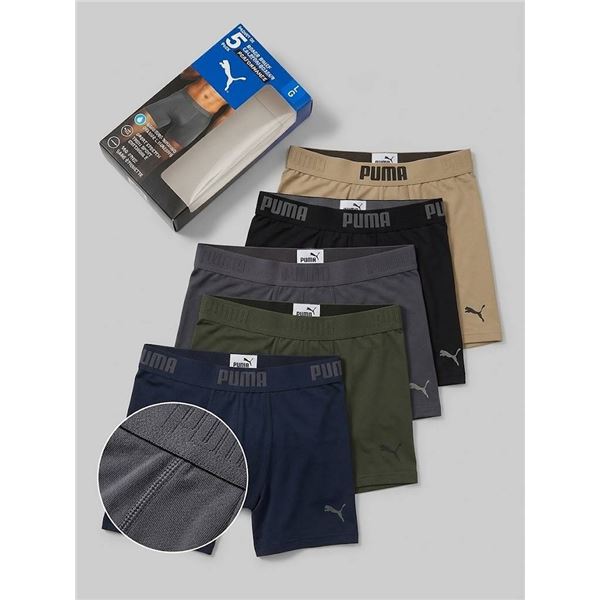 PUMA 5-Pack Boxer Briefs Size Large