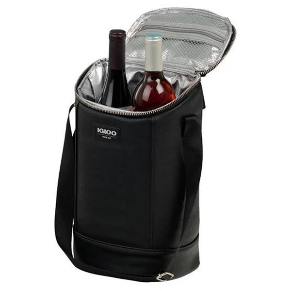 Igloo Luxe 2-Bottle Wine Tote Black