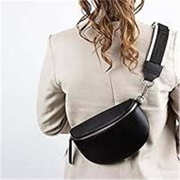 Siriano Genuine Leather Sling Bag Black