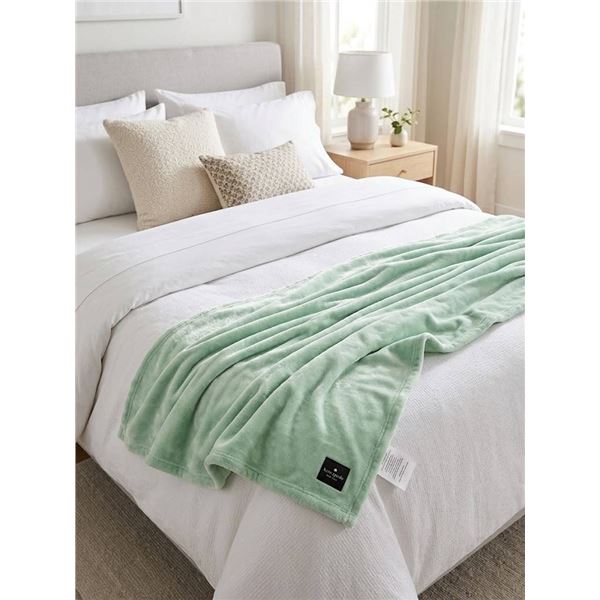 Kate Spade Soft Green Throw Blanket