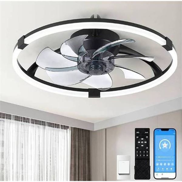 Linboro Ceiling Fan With Light, Black
