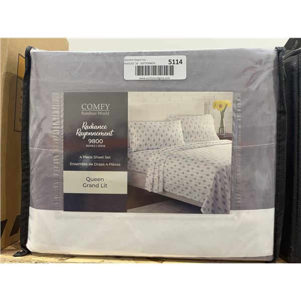 Comfy Bamboo World Queen 4-Piece Sheet Set