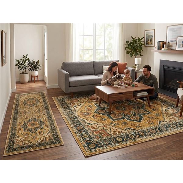 WASH Luxe Area Rug & Runner Set