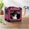 Image 1 : Amazon Basics Portable Soft Pet Crate, Red