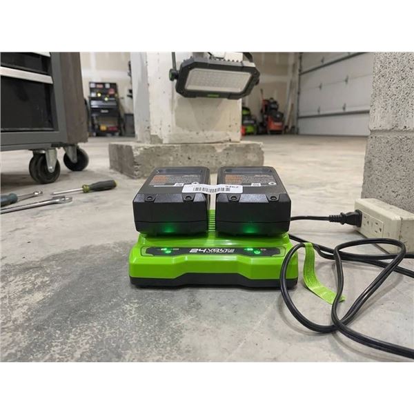 Greenworks 24V Dual Battery Charger Set