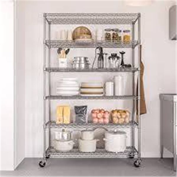 Seville Classics Chrome 6-Shelf Rack