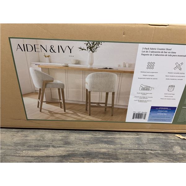 Aiden & Ivy 2-Pack Fabric Counter Stool