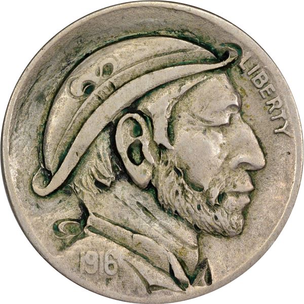 Artful Two-Sided Hobo Nickel Artist: “The Professor.”