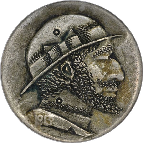Certified Genuine Hobo Nickel Bill Fivaz Verification Artist: “Franken Bo.”