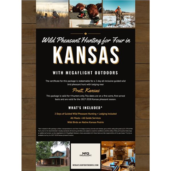 Wild Pheasant Hunting in Kansas for 4