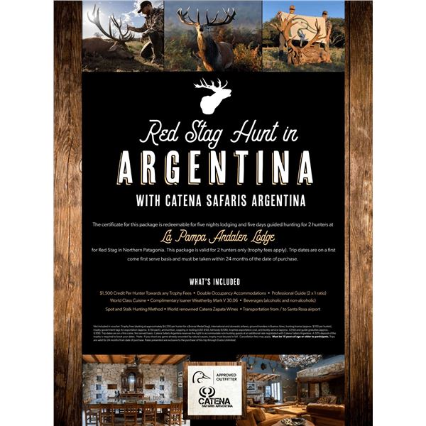 Red Stag hunting for two in Argentina