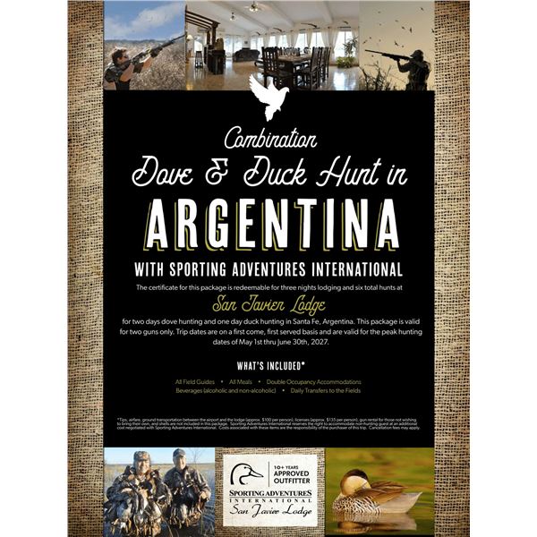 Combination Dove and Duck Hunt in Argentina