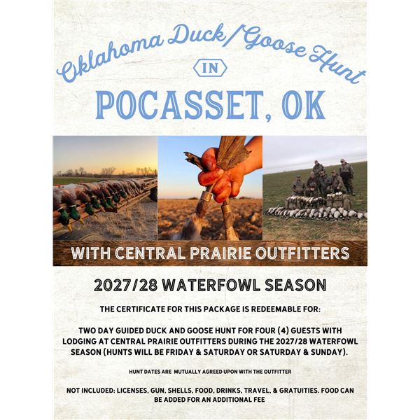 Oklahoma Duck/Goose Hunt for 4