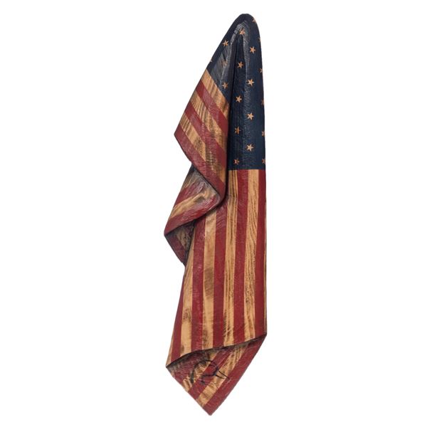 American Flag Chainsaw Carving