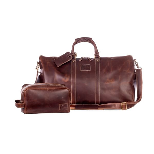 Leather Duffle And Dopp Kit