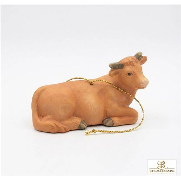 Goebel Porcelain Cow Figurine with Gold Cord