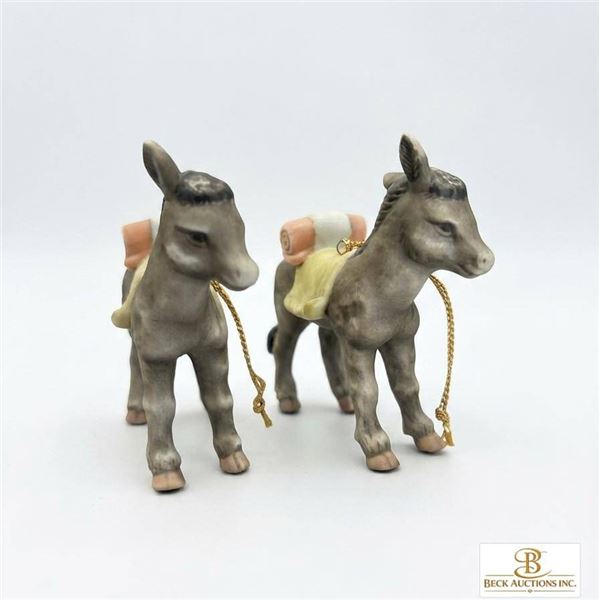 Ceramic Donkey Figurines with Packs