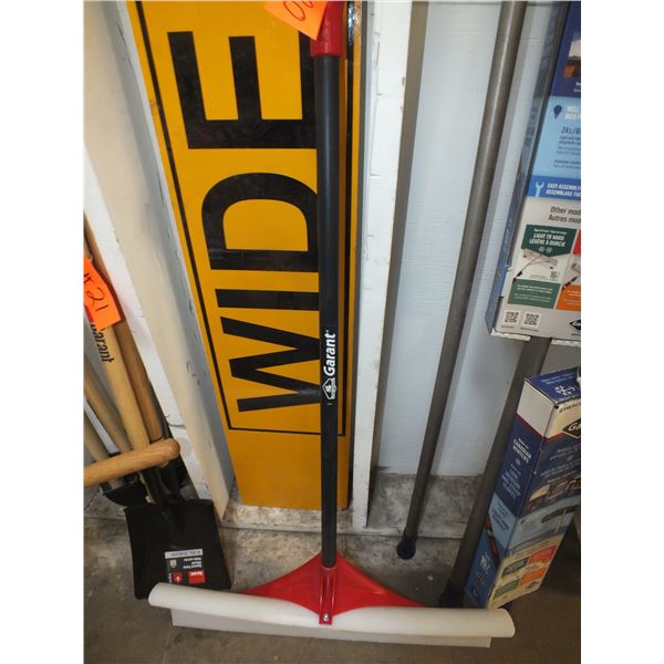 Snow Shovel & Wooden Wide Load Sign