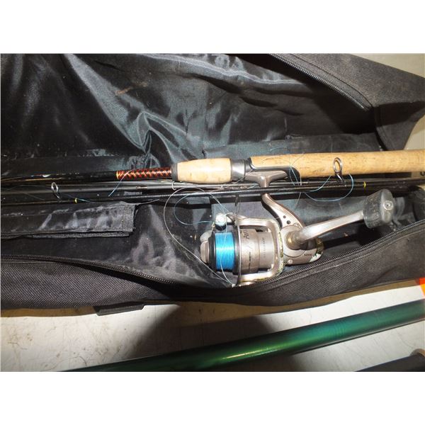 3 Fishing Rods w/ Case