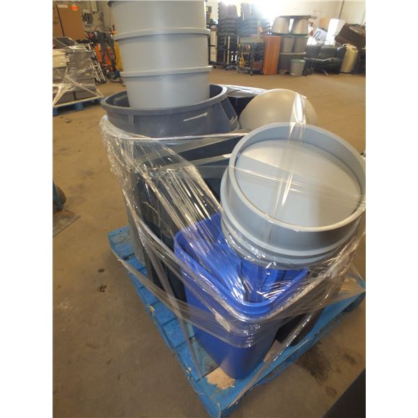 Pallet Of Assorted Garbage Cans