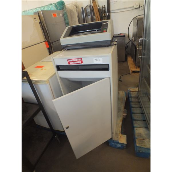 Paper Shredder & Wooden Cabinet On Wheels