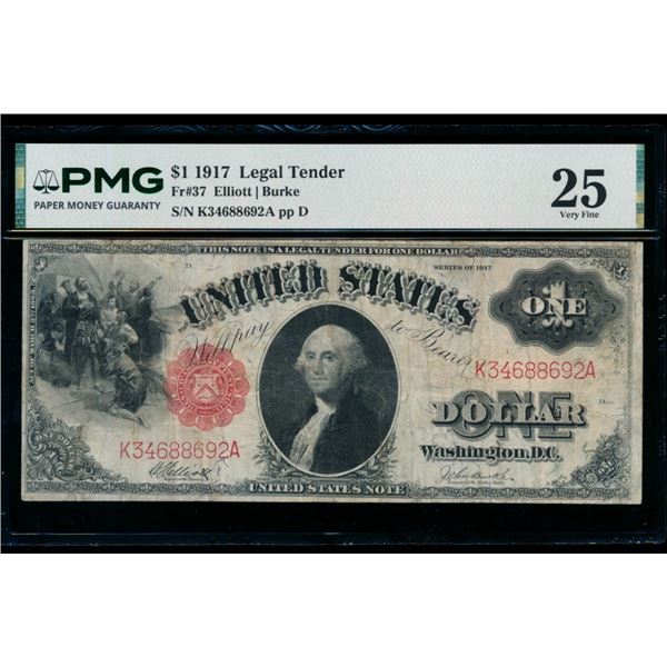 1917 $1 Legal Tender Note PMG 25