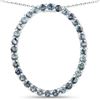 Image 1 : Plated Rhodium 3.20ctw Blue Sapphire Pendant