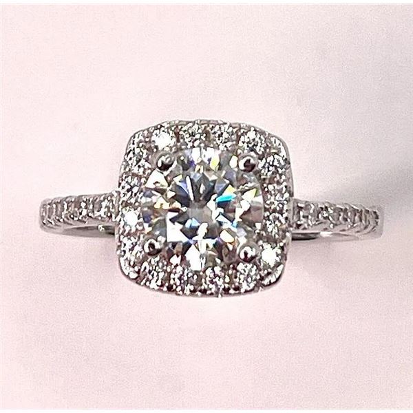 14 Kt White Gold Plate 2.75 Ct White Lab Simulated Diamond Ring