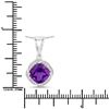 Image 3 : Plated Rhodium 1.80ct Amethyst and Lab Diamond Pendant with Chain