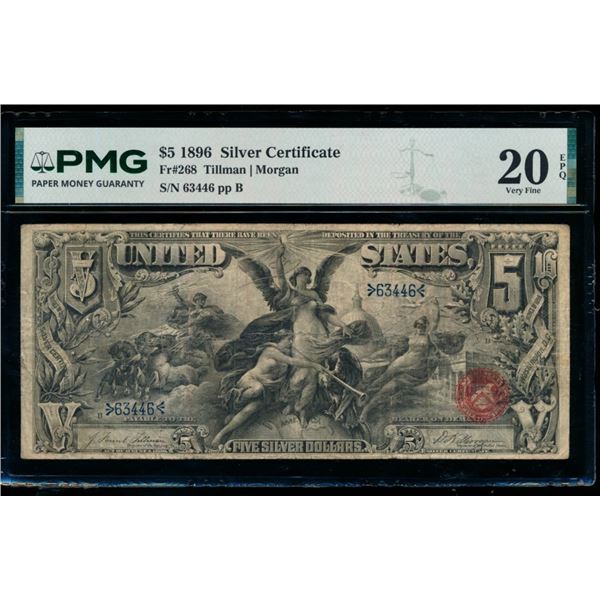 1896 $5 Educational Silver Certificate PMG 20EPQ