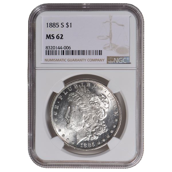 1885-S $1 Morgan Silver Dollar NGC MS62