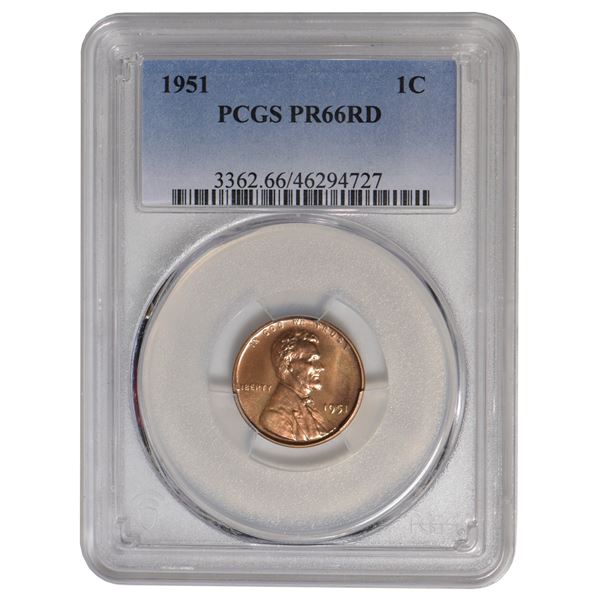 1951 Lincoln Cent PCGS PF66RD