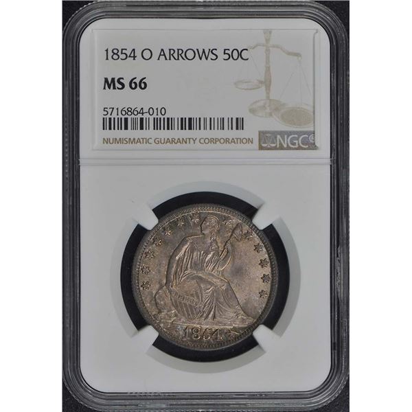 1854-O Seated Liberty Arrow Half Dollar NGC MS66
