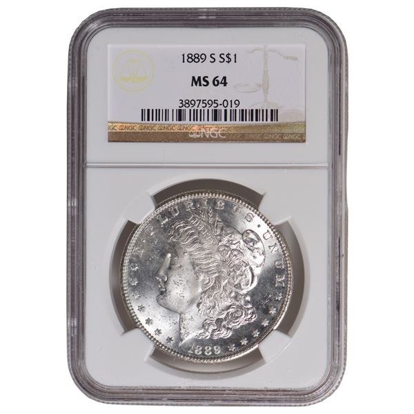1889-S $1 Morgan Silver Dollar NGC MS64