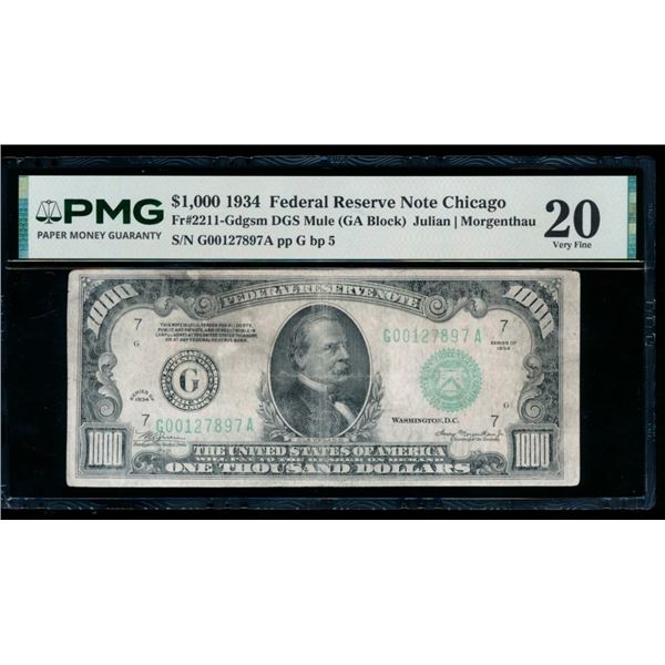 1934 $1000 Chicago FRN PMG 20