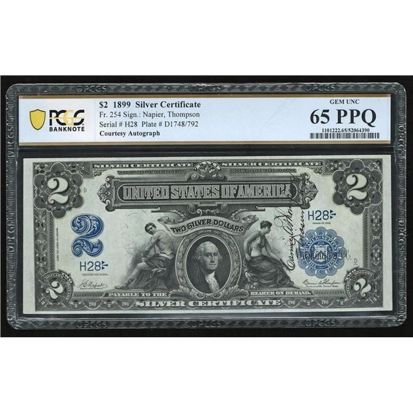 1899 $2 Mini Porthole Silver Certificate PCGS 65PPQ