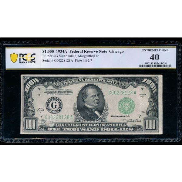 1934A $1000 Chicago FRN PCGS 40
