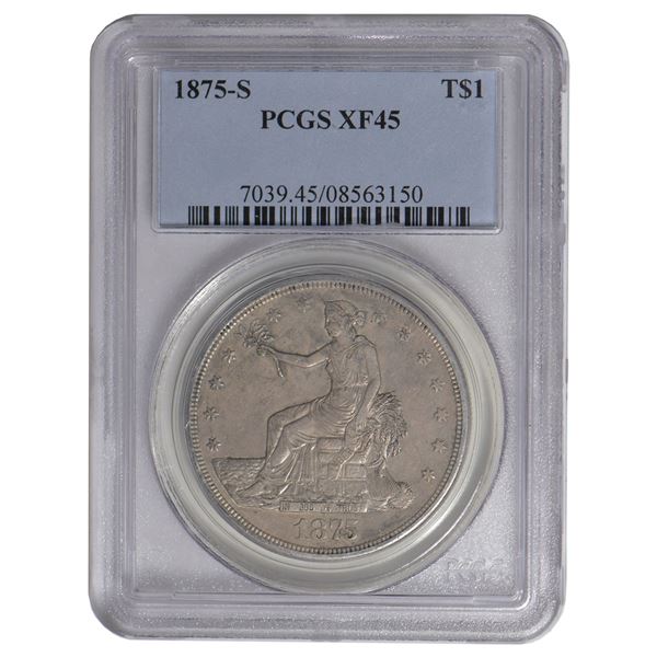 1875-S $1 Trade Dollar PCGS XF45