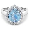 Image 2 : 14KT White Gold 2.3ct Aquamarine and Diamond Ring