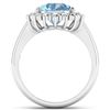 Image 4 : 14KT White Gold 2.3ct Aquamarine and Diamond Ring