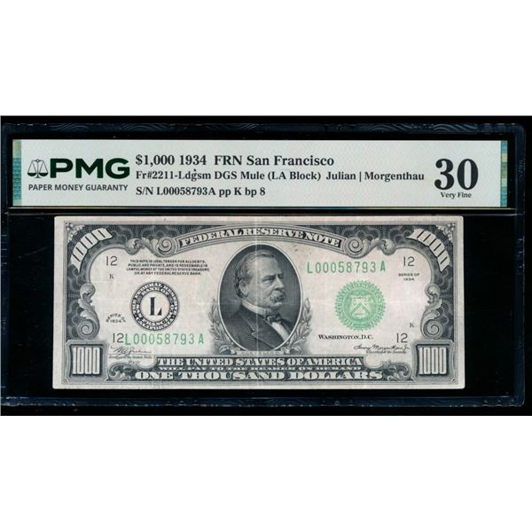 1934 $1000 San Francisco FRN PMG 30