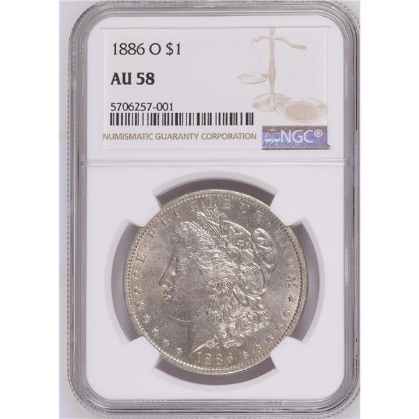 1886-O $1 Morgan Silver Dollar NGC AU58