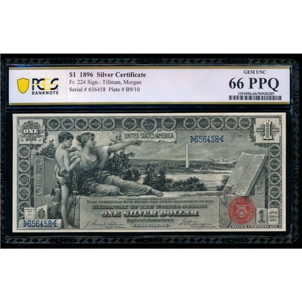 1896 $1 Educational Silver Certificate PCGS 66PPQ