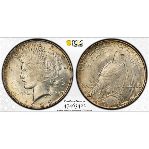 1925-S $1 Peace Silver Dollar PCGS MS63