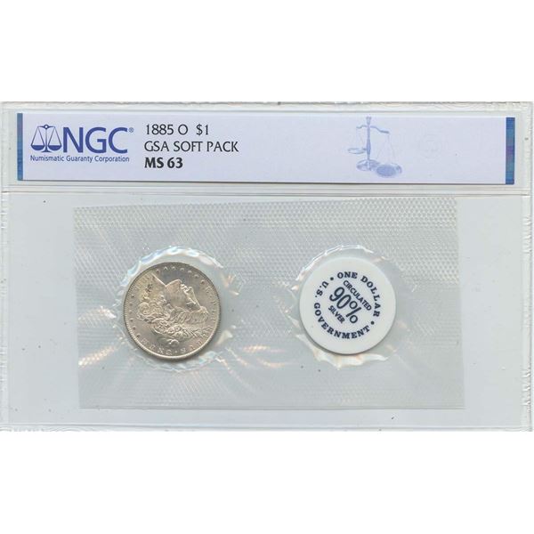 1885-O $1 Morgan Silver Dollar NGC MS63